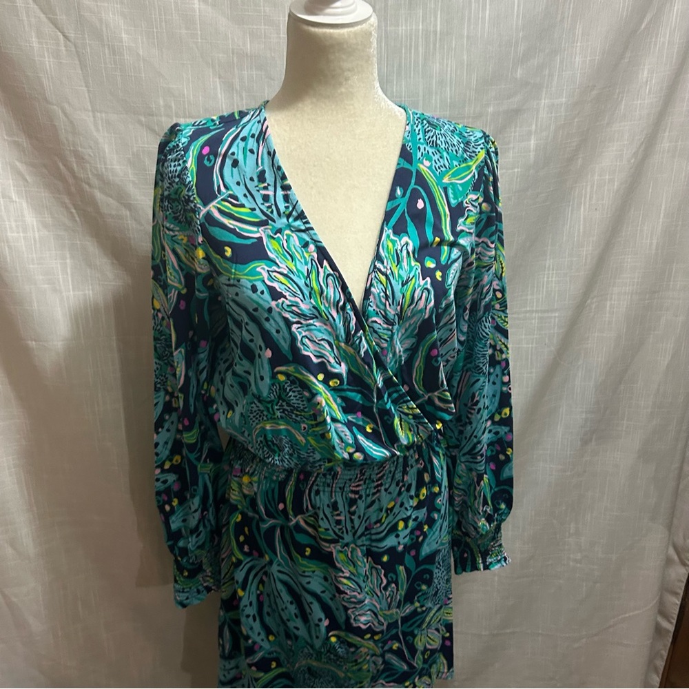 Lilly Pulitzer Teal and Blue Patterned Dress